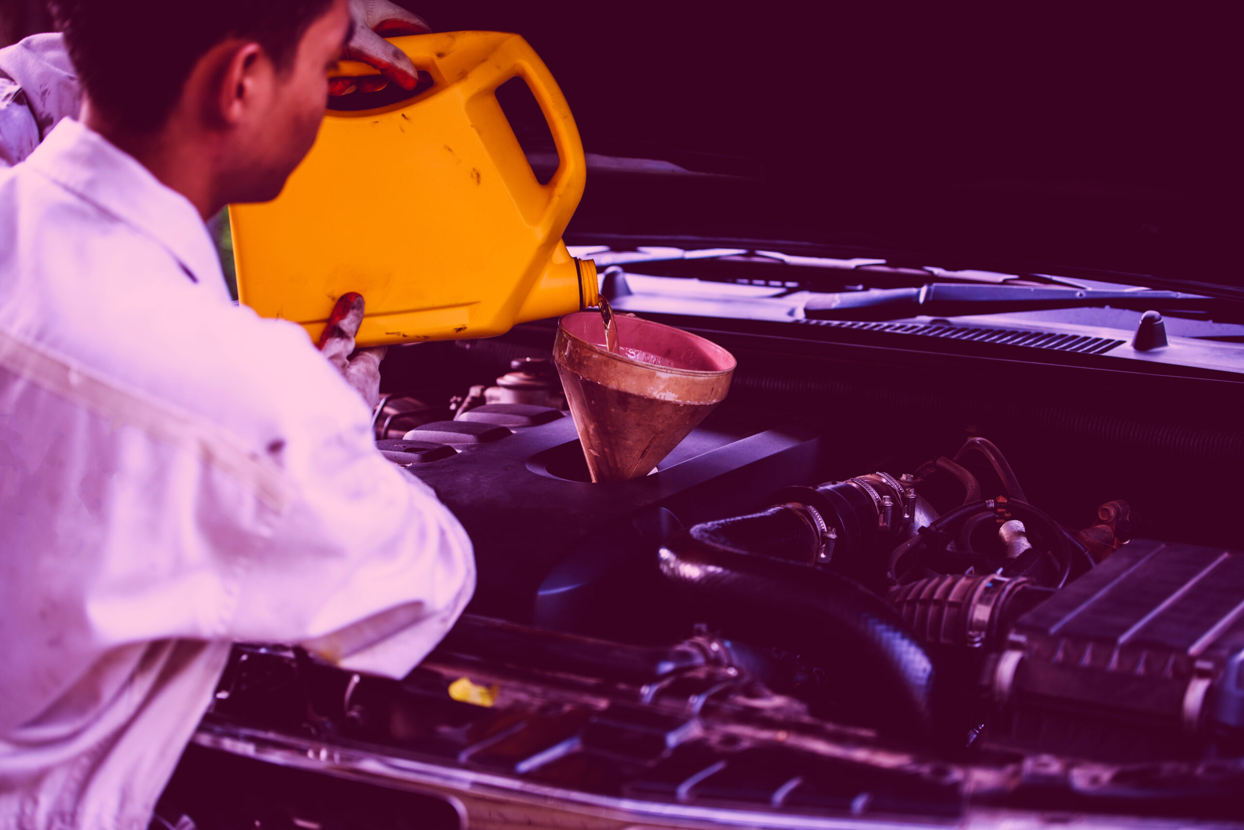 High-quality engine oil replacement to improve performance and extend engine life.